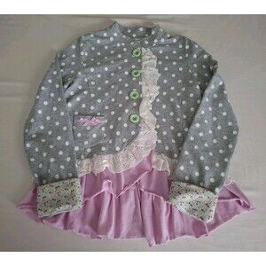 Matilda Jane Ruffle Jacket Girl's 10 Fairy Core Coquette Boho Polka Dot Eyelet